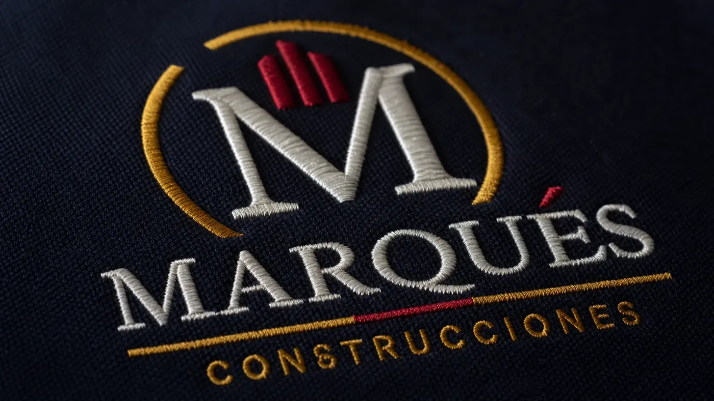 Detalle de bordado textil profesional